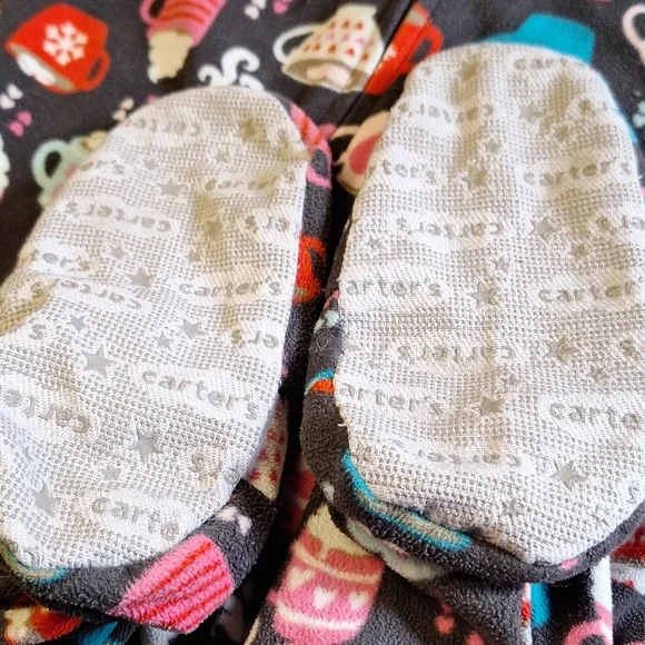 Cozy Kids One Piece Footed Pajama with Hot Cocoa Print Size 6 - Picture 2 of 4